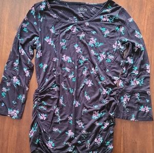 A:glow floral maternity 3/4 sleeve medium top
